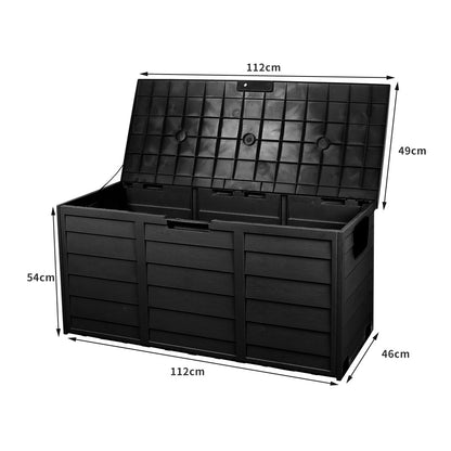 290L Outdoor Storage Box Garden Lockable Toys Tools Container Waterproof Indoor