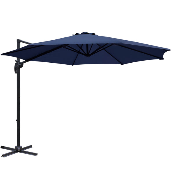  Instahut 3M Roma Outdoor Furniture Garden Umbrella 360 Degree Navy