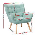 Armchair Lounge Chair Accent Chairs Sofa Linen Fabric Cushion Seat