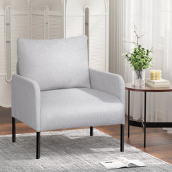 Armchair Lounge Chair Accent Chair Single Sofa Grey Linen Fabric