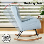 Rocking Chair Velvet/Teddy Armchair Feeding Chair Green/White