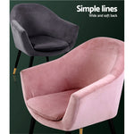 Armchair Lounge Chair Accent Armchairs Retro Single Sofa Velvet Pink Seat