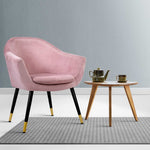 Armchair Lounge Chair Accent Armchairs Retro Single Sofa Velvet Pink Seat