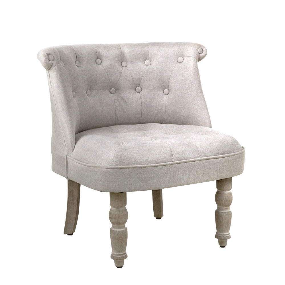 Armchair Lorraine Accent Chair Sofa Chairs French Provincial comfortable,Beige, 66cm x 63cm x 73cm