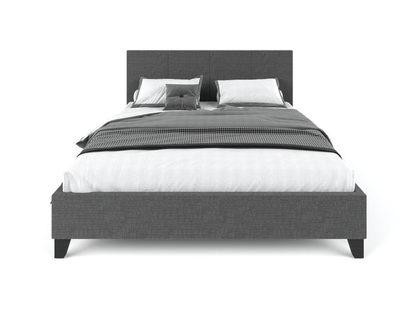  Pale Fabric Bed Frame - Charcoal King