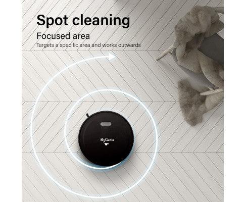 MyGenie Smart Auto Robotic Vacuum Cleaner- Black