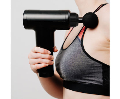 Fit Smart LCD Display 6 Level Vibration Massage Gun Black