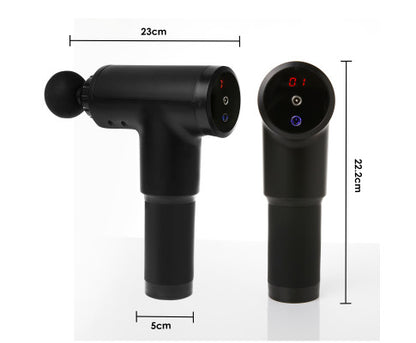 Fit Smart LCD Display 6 Level Vibration Massage Gun Black