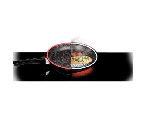 32cm Pan With Heat Sensor Kitchen Non Stick Cookware Black