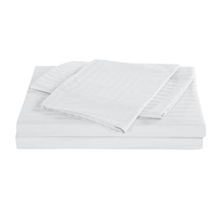1200 Thread Count 100% Egyptian Cotton Sheet Set Stripe Hotel Grade King White
