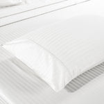 1200 Thread Count 100% Egyptian Cotton Sheet Set Stripe Hotel Grade King White