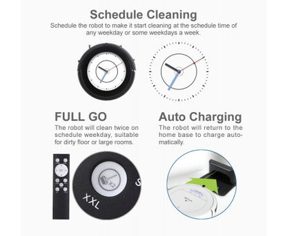 Automatic Robotic Vacuum Cleaner - White 35 x 9cm