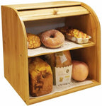 Bamboo Bread Box / Storage Box - 2 compartments