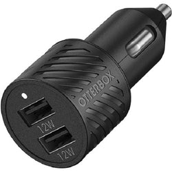 OTTERBOX USB-A Dual Port Car Charger - 24W - Black - Durably designed for the long haul, wherever the road leads, Charges ...
