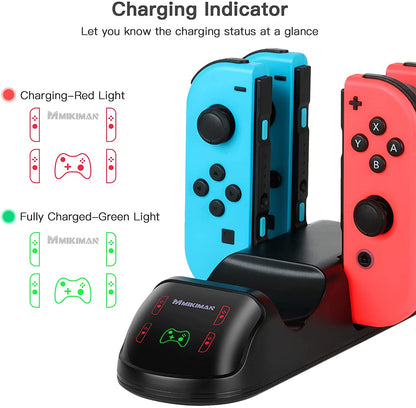 5 In 1 Controller Charger Dock For Nintendo Switch Joy-Cons And Pro Controller With Led Indicator And Type-C Charging Cable