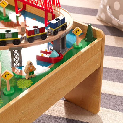 Adventure Town Railway Train Set & Table With Ez Kraft Assembly For Kids