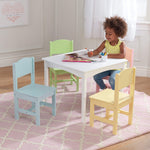 Table & 4 Pastel Chairs Set For Kids