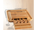 Bamboo Cheese Board Set with Cutlery in Slide