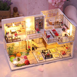 Dollhouse Miniature With Furniture Kit Plus Dust Proof And Music Movement - Japanese Apartment