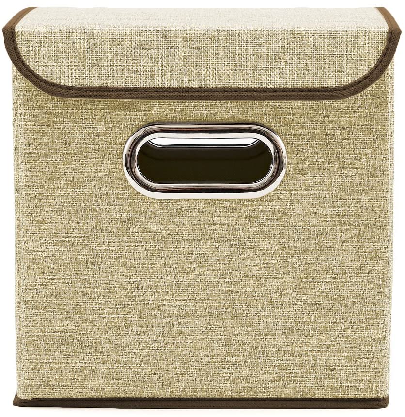4x Foldable Fabric Basket Bin, Collapsible Storage Cube For Nursery, Office, Shelf Cabinet, Cube Organizers (Gray