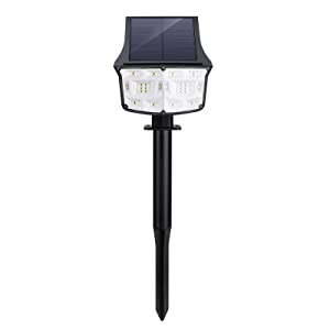 2 Pack 38 LEDs Solar Landscape Spotlights with Adjustable Panel and IP65 Waterproof White