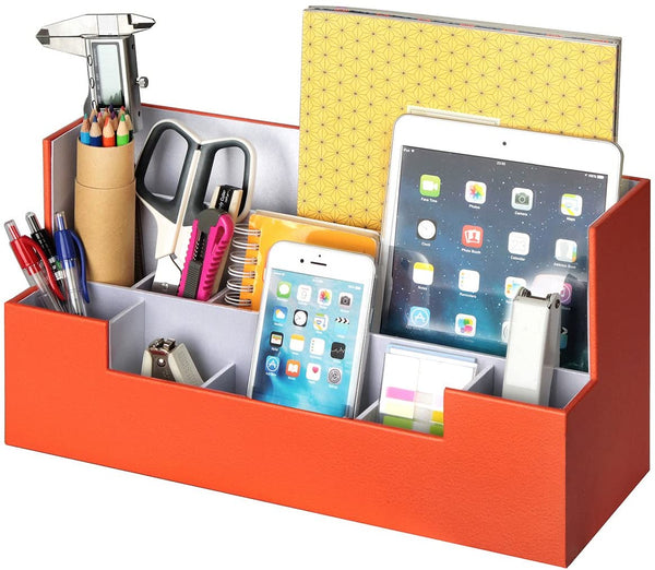  Desk Supplies Office Organizer Caddy Orange