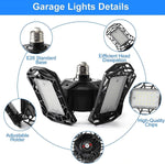 120W Ultra Bright Garage LED Deformable Ceiling Light with Adjustable Multi-Position Panels