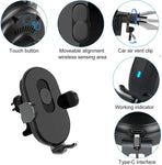 360 Wireless Car Charger Mount with Auto-Clamping 15w Fast Charging