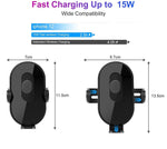 360 Wireless Car Charger Mount with Auto-Clamping 15w Fast Charging