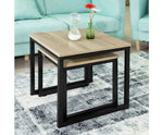 Set of 2 Modern Coffee Tables with Wood top panel