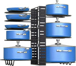 8 Pots and Pans Holder Adjustable Organizer Under Cabinet Upgraded Version