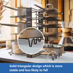 8 Pots and Pans Holder Adjustable Organizer Under Cabinet Upgraded Version