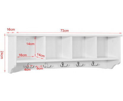 White Wall Shelf Coat Rack