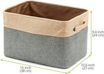 3x Collapsible Large Cube Fabric Storage Bins Baskets For Laundry - Gray And Brown