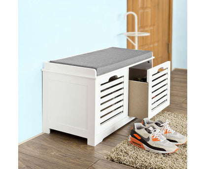 Modern Storage Bench with 2 Drawer/Baskets for Toys