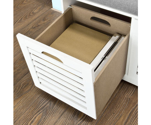Modern Storage Bench with 2 Drawer/Baskets for Toys