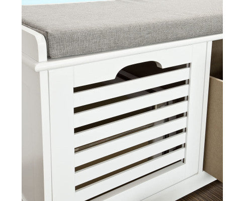 Modern Storage Bench with 2 Drawer/Baskets for Toys