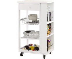 Kitchen Trolley with Wine Rack, Drawer and Shelf