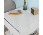 White Side Table Bedside Table with 1 Drawer and 3 Shelves