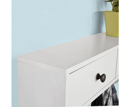 Wall Rack with 2 Drawers and 5 Hooks