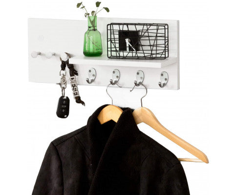  Wall Mounted Hook Rack with shelf
