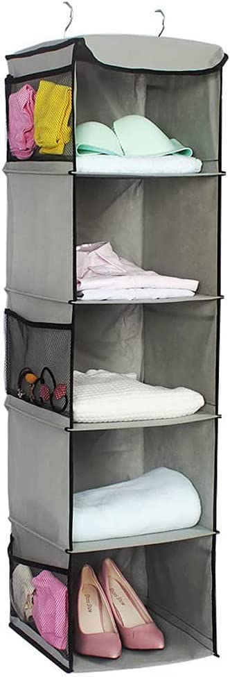 5 Foldable Shelf Hanging Closet Organizer Space Saver for Clothes Storage
