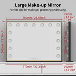 Hollywood Makeup Vanity Mirror with LED Lights and with Smart Button Black, 77 x 55 cm