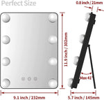 Vanity Mirror with Lights with 8 Dimmable Bulbs for Makeup and Travel Black, 30 x23 cm