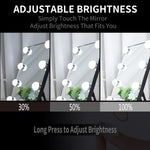 Vanity Mirror with Lights with 8 Dimmable Bulbs for Makeup and Travel Black, 30 x23 cm