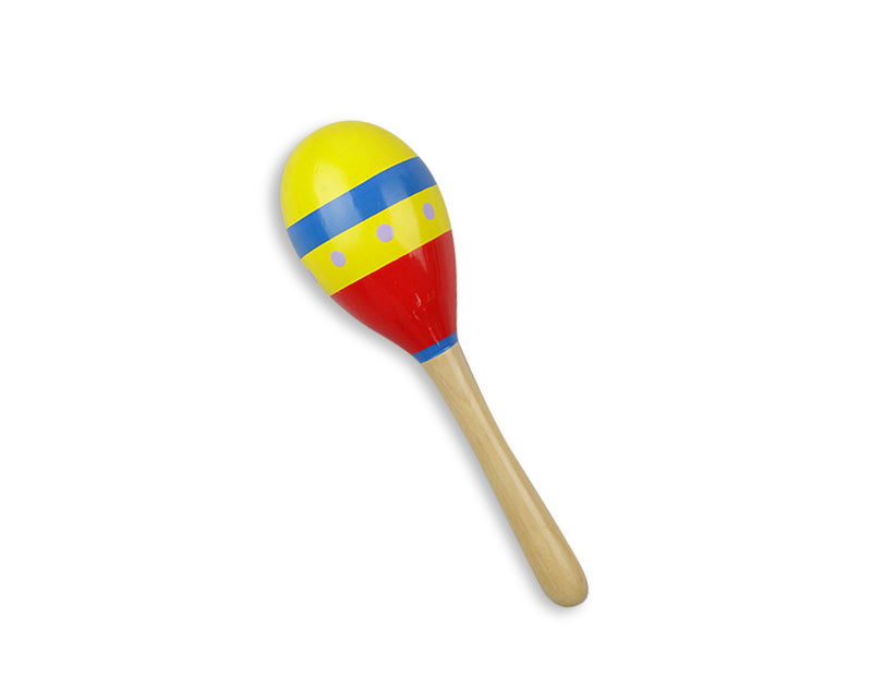 Box Of 8 Maracas Kids Educational Wooden Hand Painted Bulk