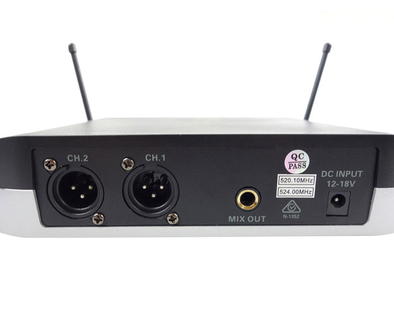 2-In-1 Uhf Wireless Microphone System Handheld Headset Lapel Bodypack
