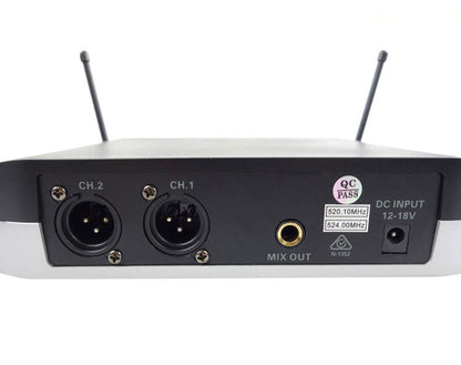 2-In-1 Uhf Wireless Microphone System Handheld Headset Lapel Bodypack