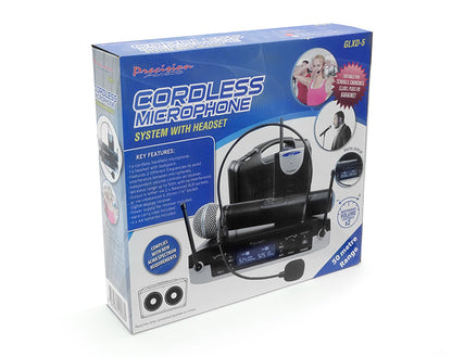 2-In-1 Uhf Wireless Microphone System Handheld Headset Lapel Bodypack
