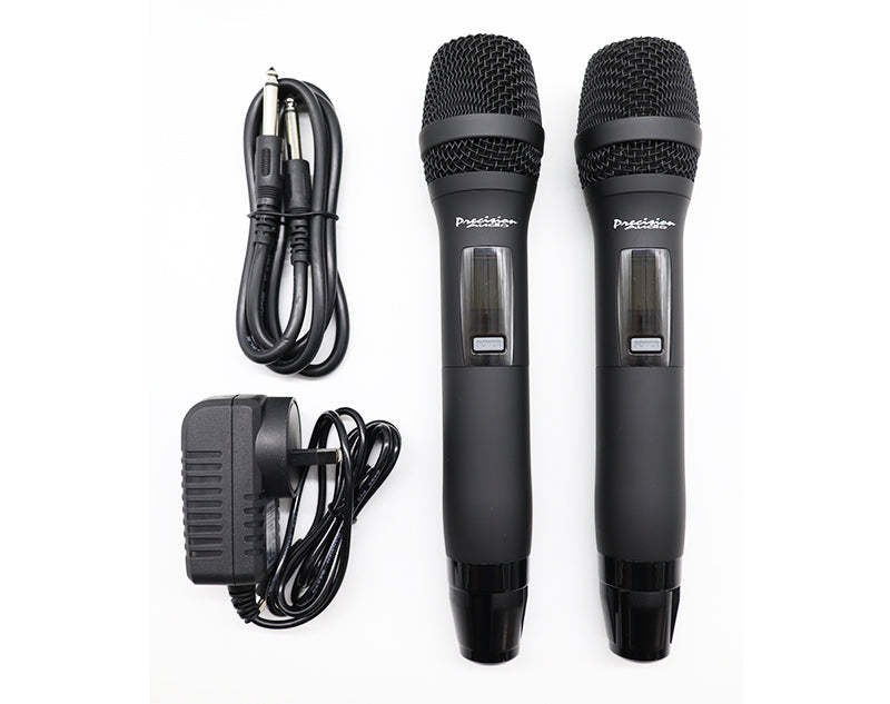 Twin Channel Professional Wireless Microphone System Dual Xlr Out